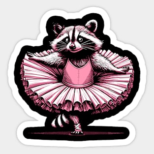 Cute Raccoon Ballet Dance Funny Ballet Sticker